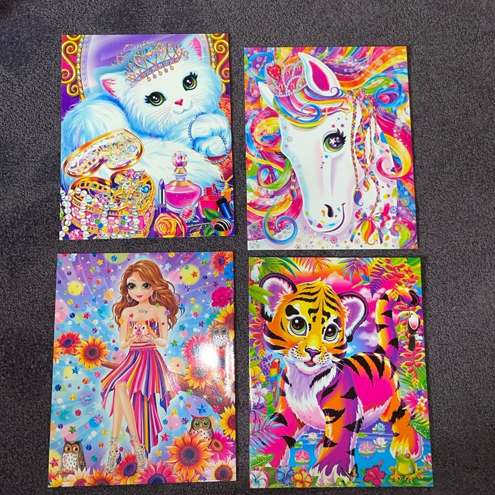 Four never used Lisa Frank folders